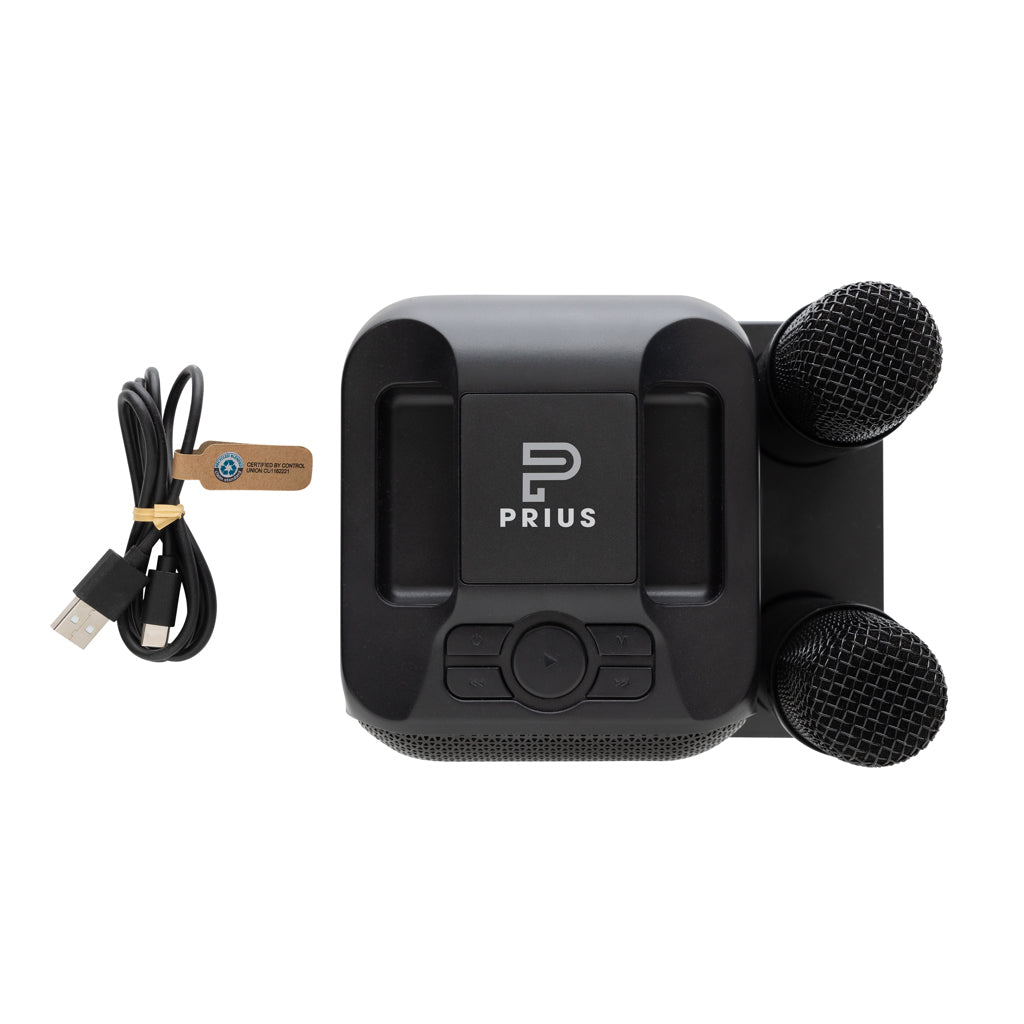 Singvibe RCS recycled plastic karaoke set with double mic - Black