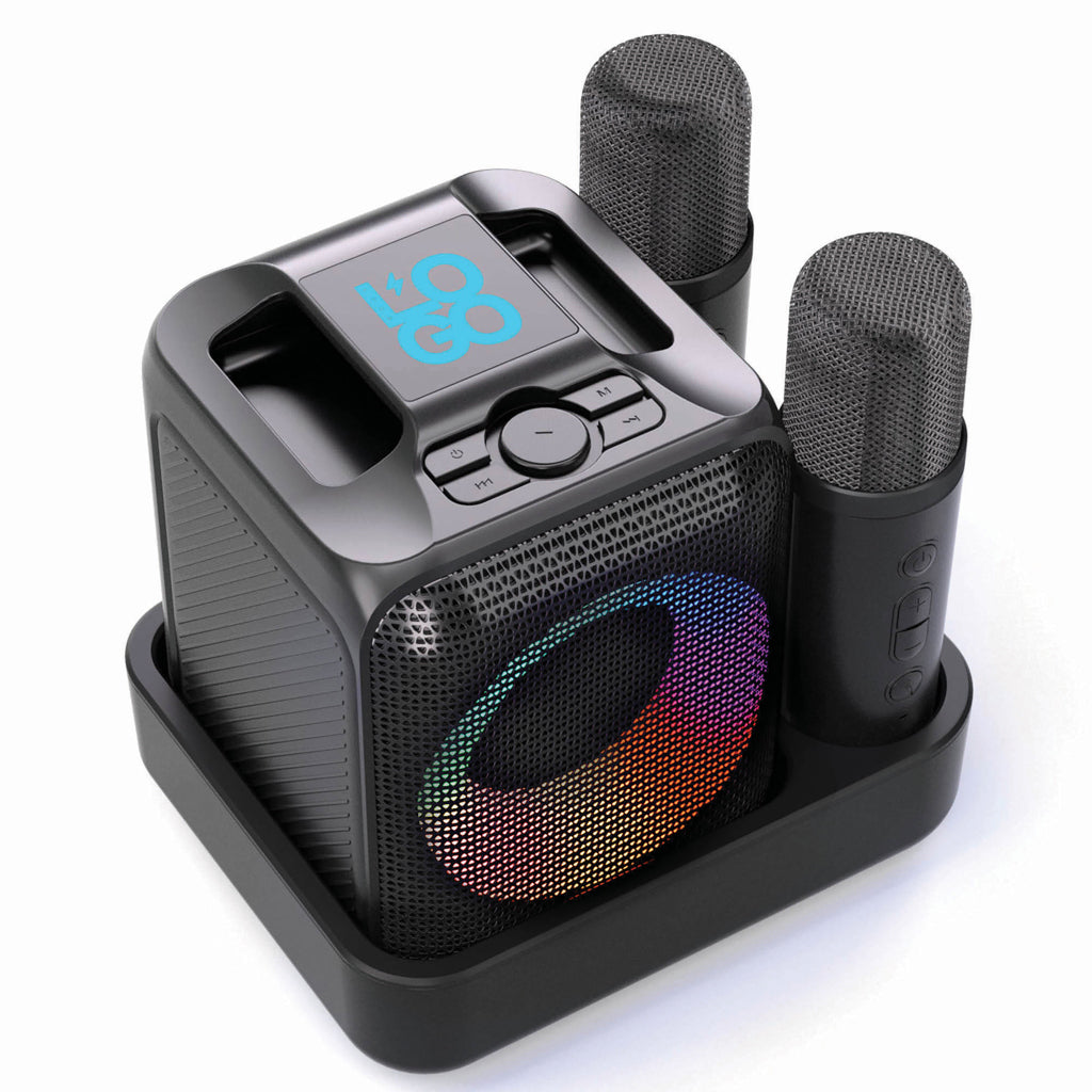 Singvibe RCS recycled plastic karaoke set with double mic - Black