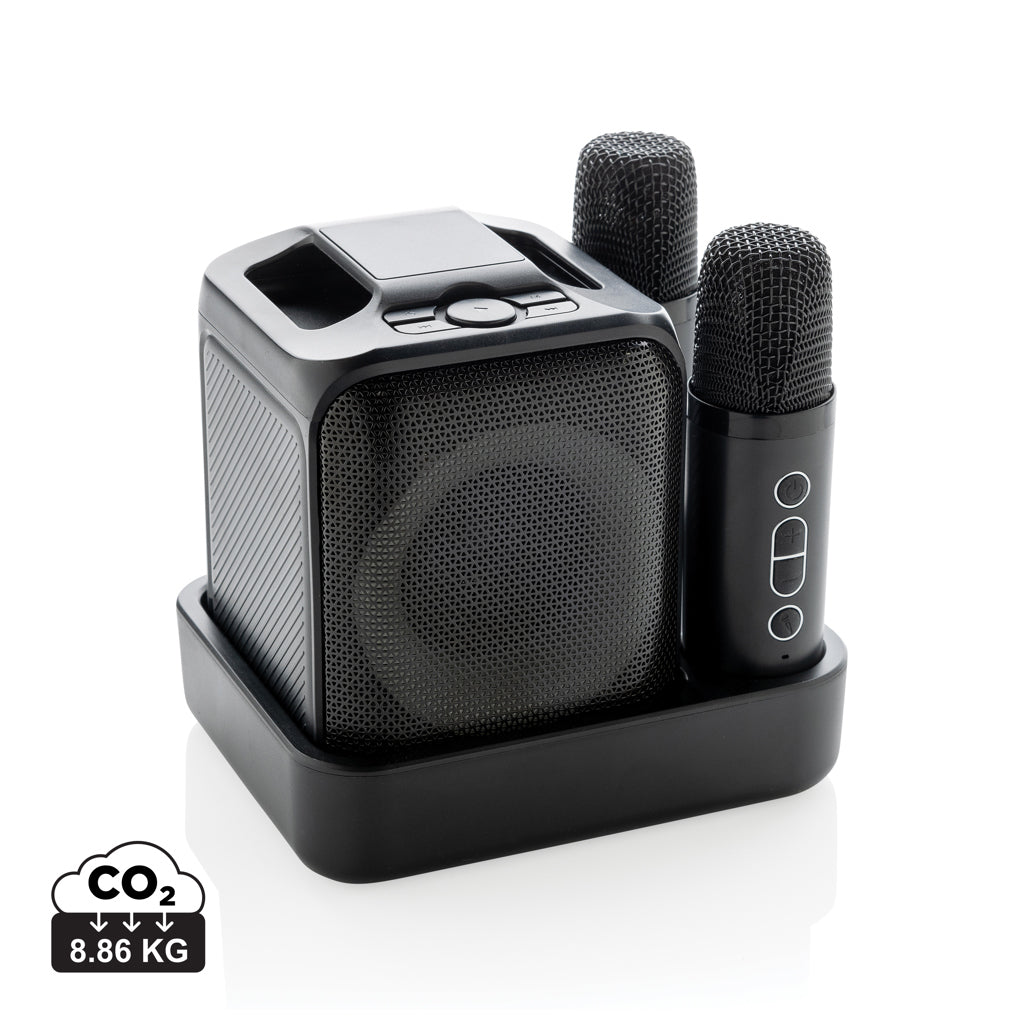 Singvibe RCS recycled plastic karaoke set with double mic - Black