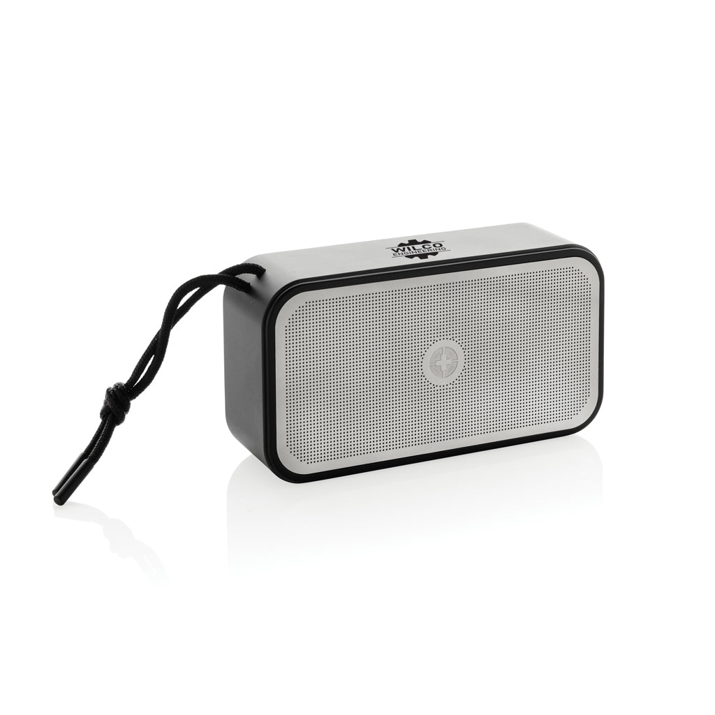 Swiss Peak RCS recycled aluminium 10W bass speaker - Grey