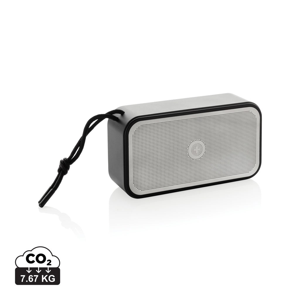 Swiss Peak RCS recycled aluminium 10W bass speaker - Grey