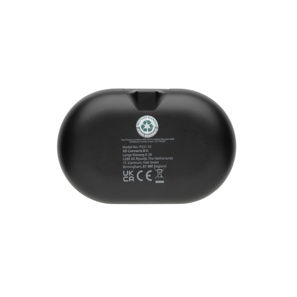 Fitsound RCS recycled plastic open ear TWS earbuds - Black