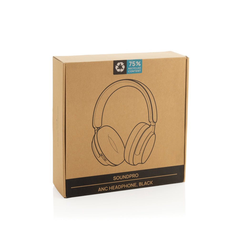 Soundpro RCS recycled plastic ANC headphone - Black