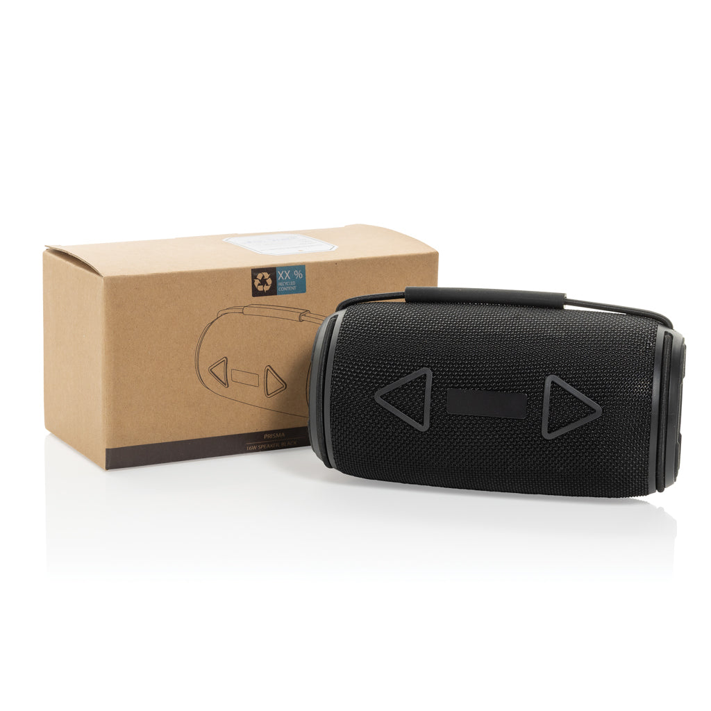 Prisma RCS recycled plastic IPX 4 waterpoof 16W speaker - Black