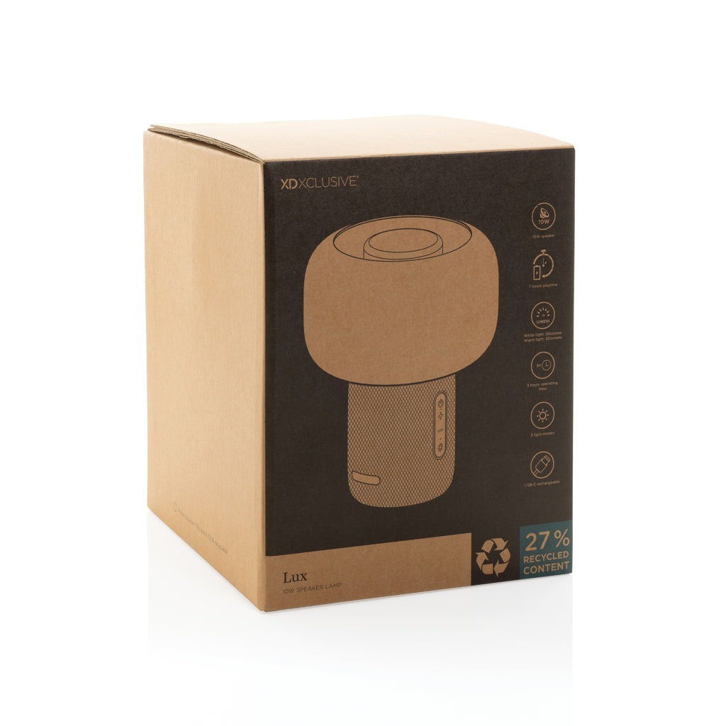 Lux RCS recycled plastic 10W speaker lamp - Black