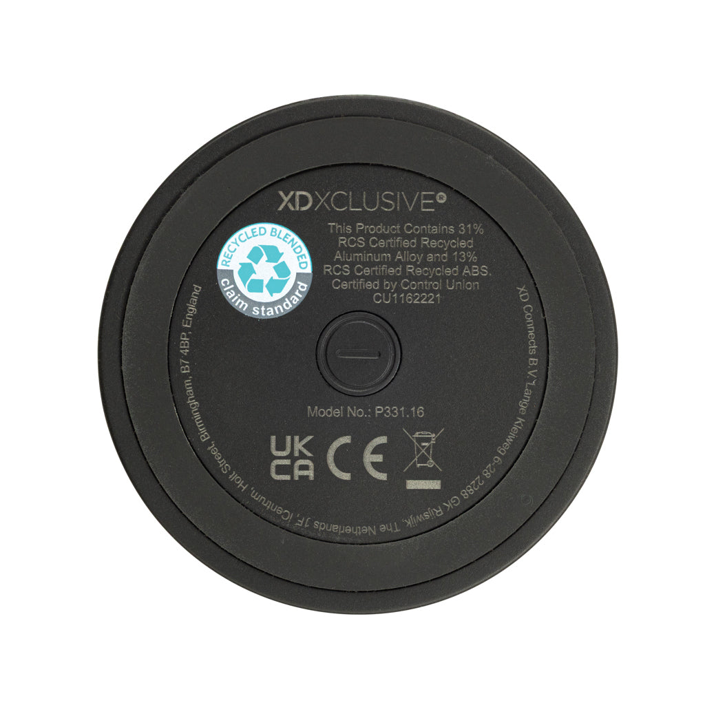 Nivio RCS recycled aluminum magnetic 5W Speaker - Black