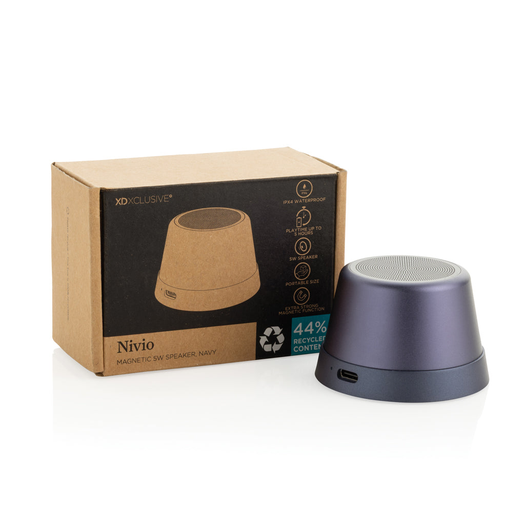 Nivio RCS recycled aluminum magnetic 5W Speaker - Blue