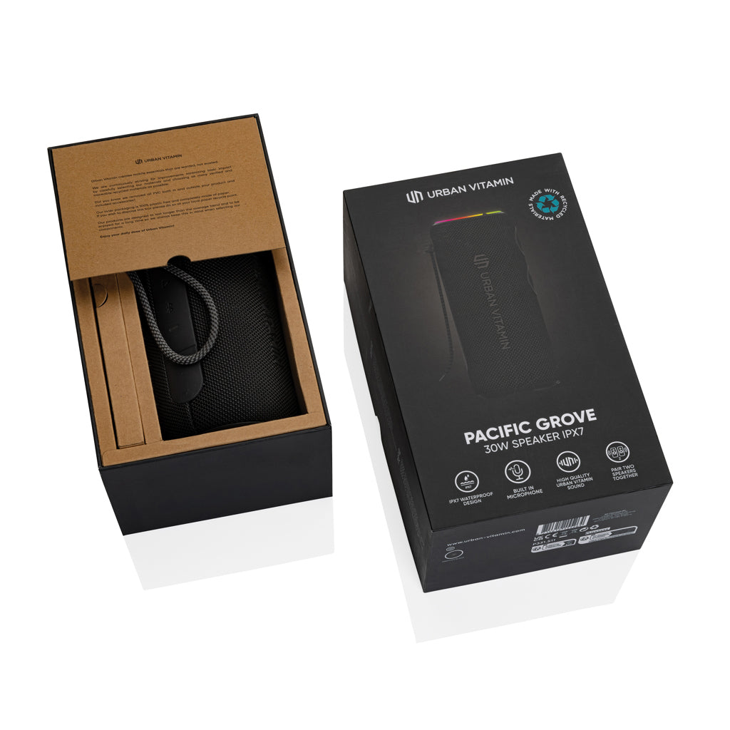 Urban Vitamin Pacific Grove RCS rplastic 30W speaker IPX7 - Black