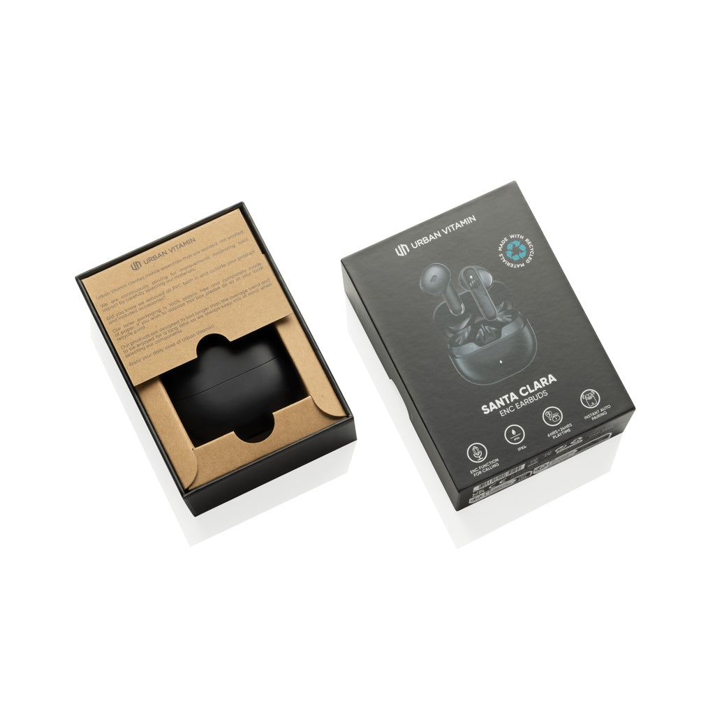 Urban Vitamin Santa Clara RCS plastic ENC earbuds - Black