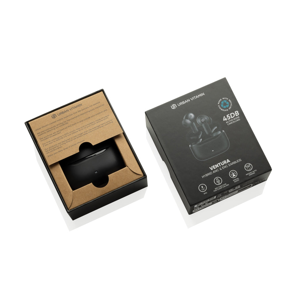 Urban Vitamin Ventura RCS Hybrid ANC & ENC earbuds - Black