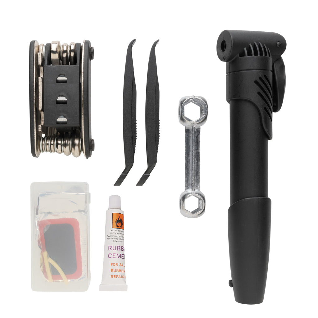 Bike repair kit set 17 pcs - Black