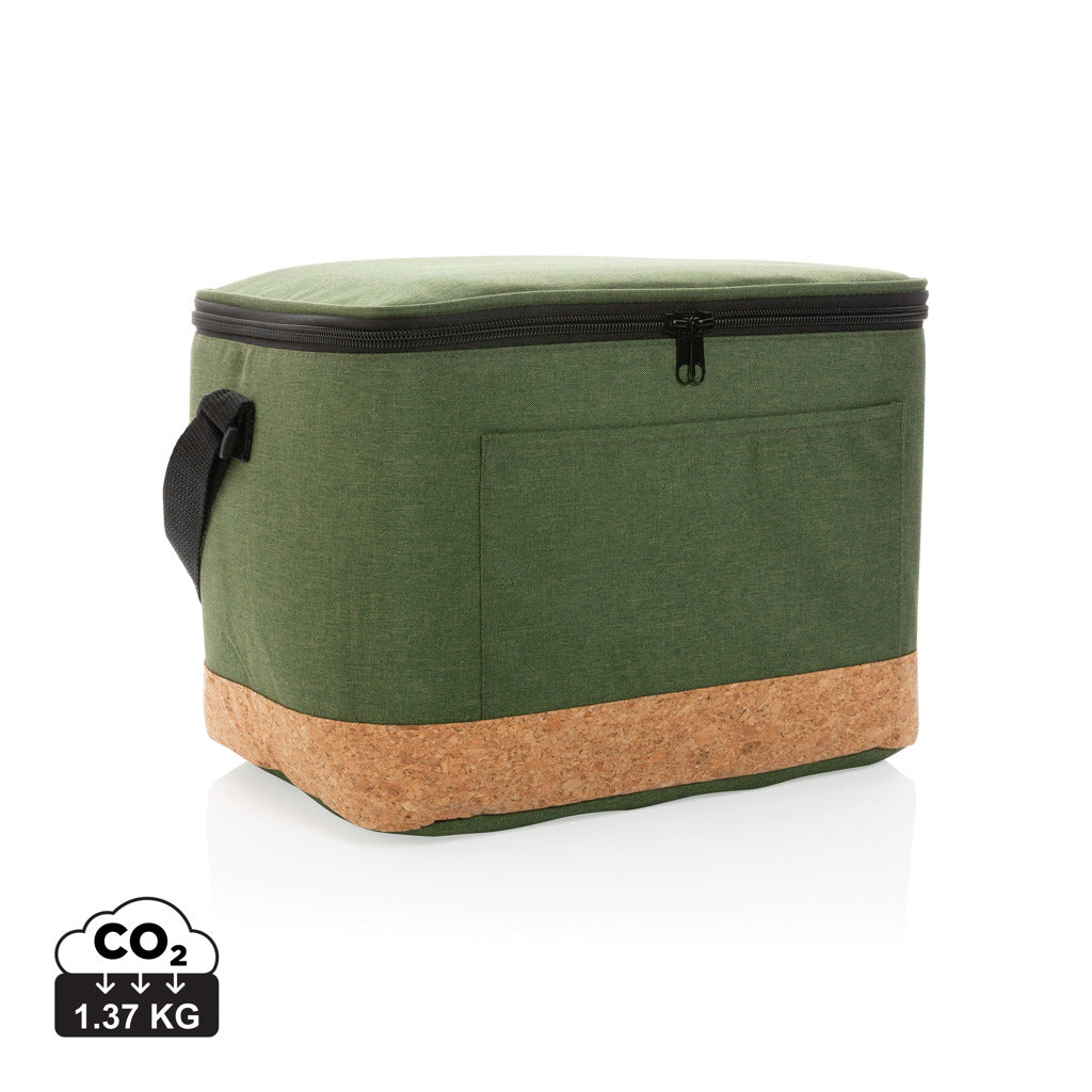Impact AWARE™ XL RPET two tone cooler bag with cork detail - Green