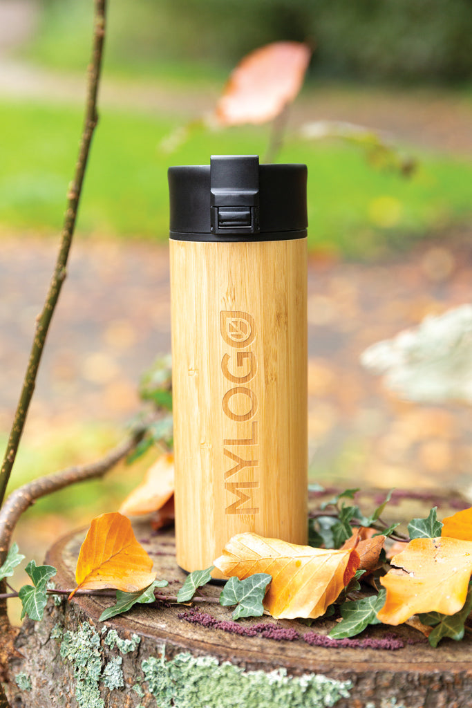 Bogota vacuum bamboo coffee mug - Brown