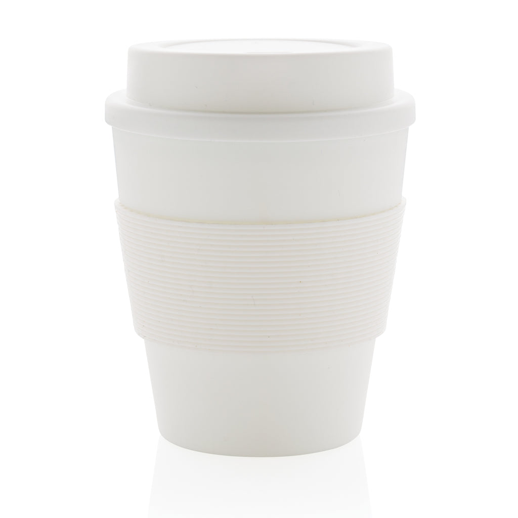 Reusable Coffee cup with screw lid 350ml - White