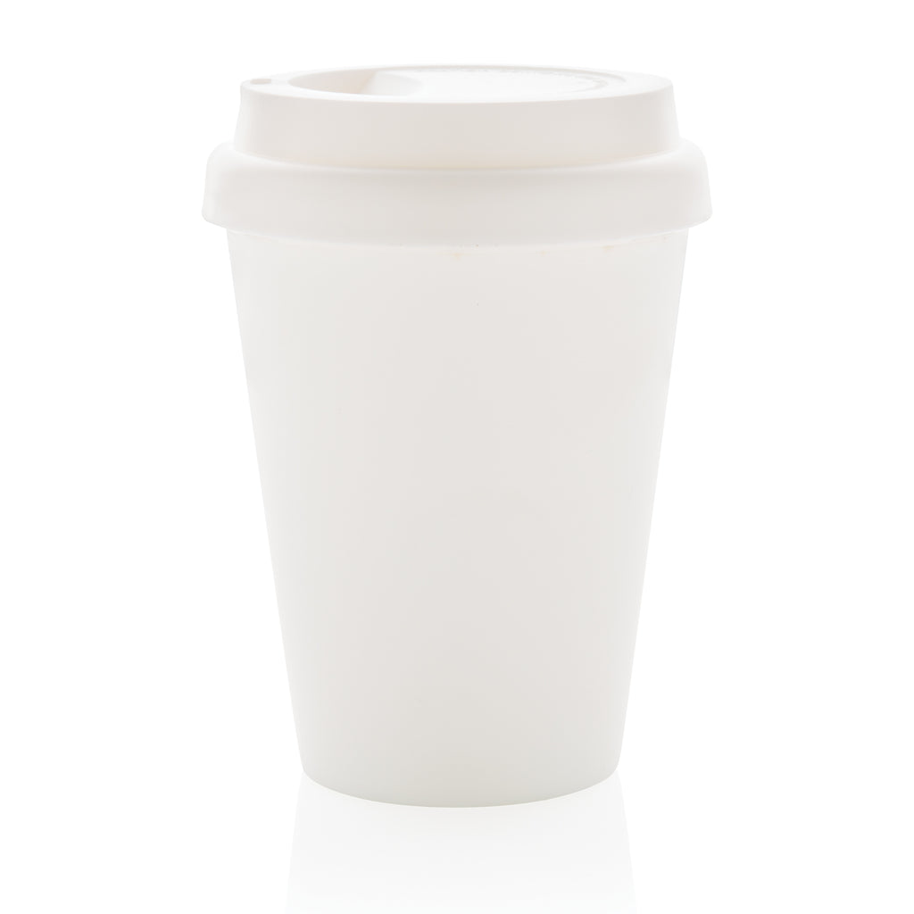 Reusable double wall coffee cup 300ml - White