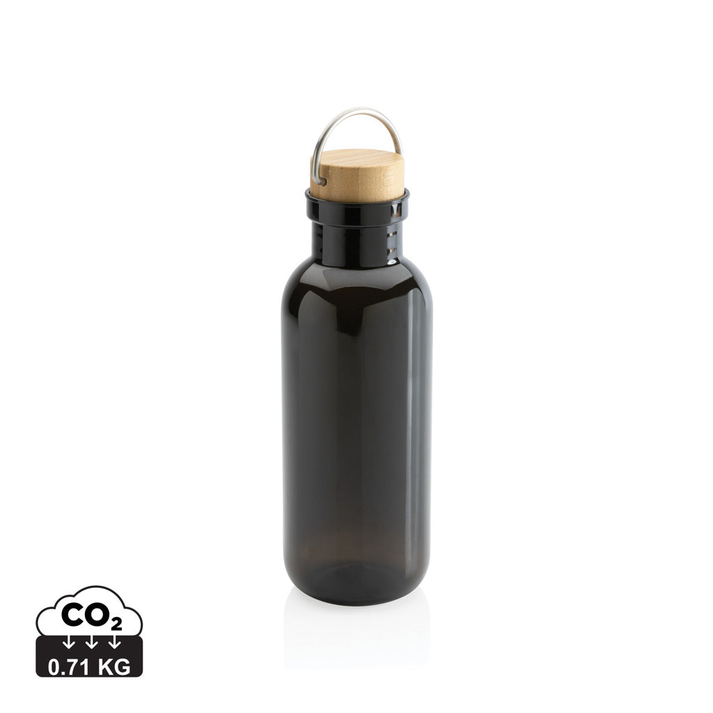 RCS RPET bottle with bamboo lid and handle - Black
