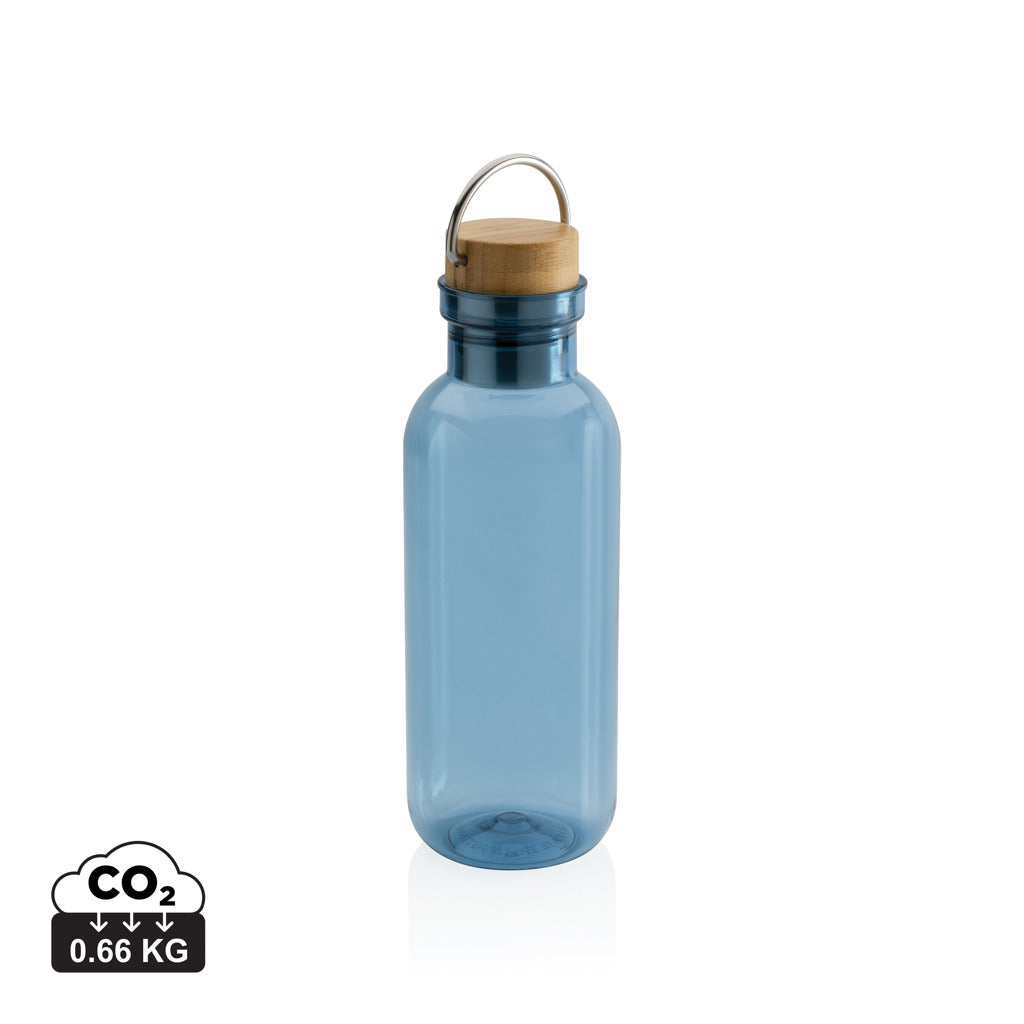 RCS RPET bottle with bamboo lid and handle - Blue