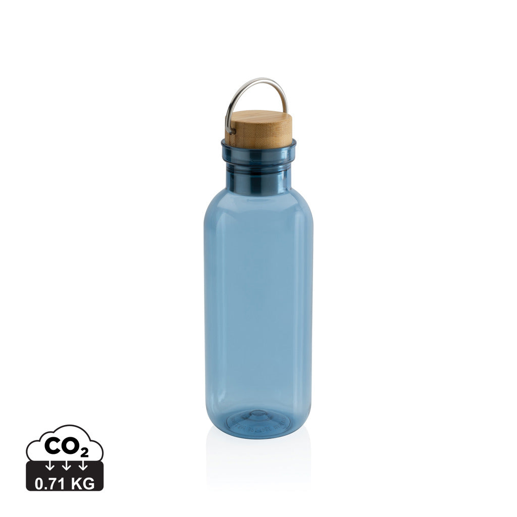 RCS RPET bottle with bamboo lid and handle - Blue