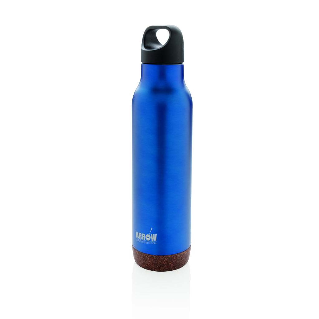 Cork leakproof vacuum flask - Blue