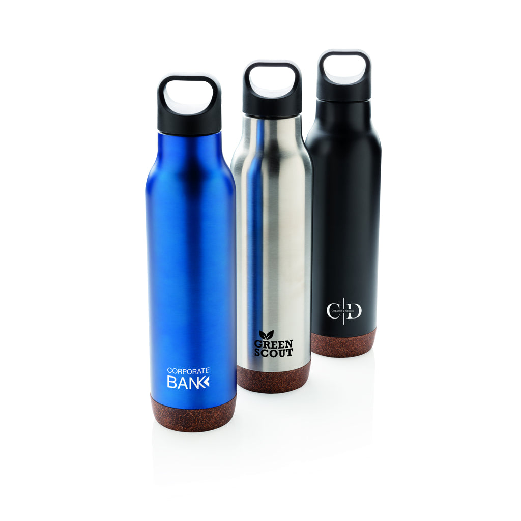 Cork leakproof vacuum flask - Blue