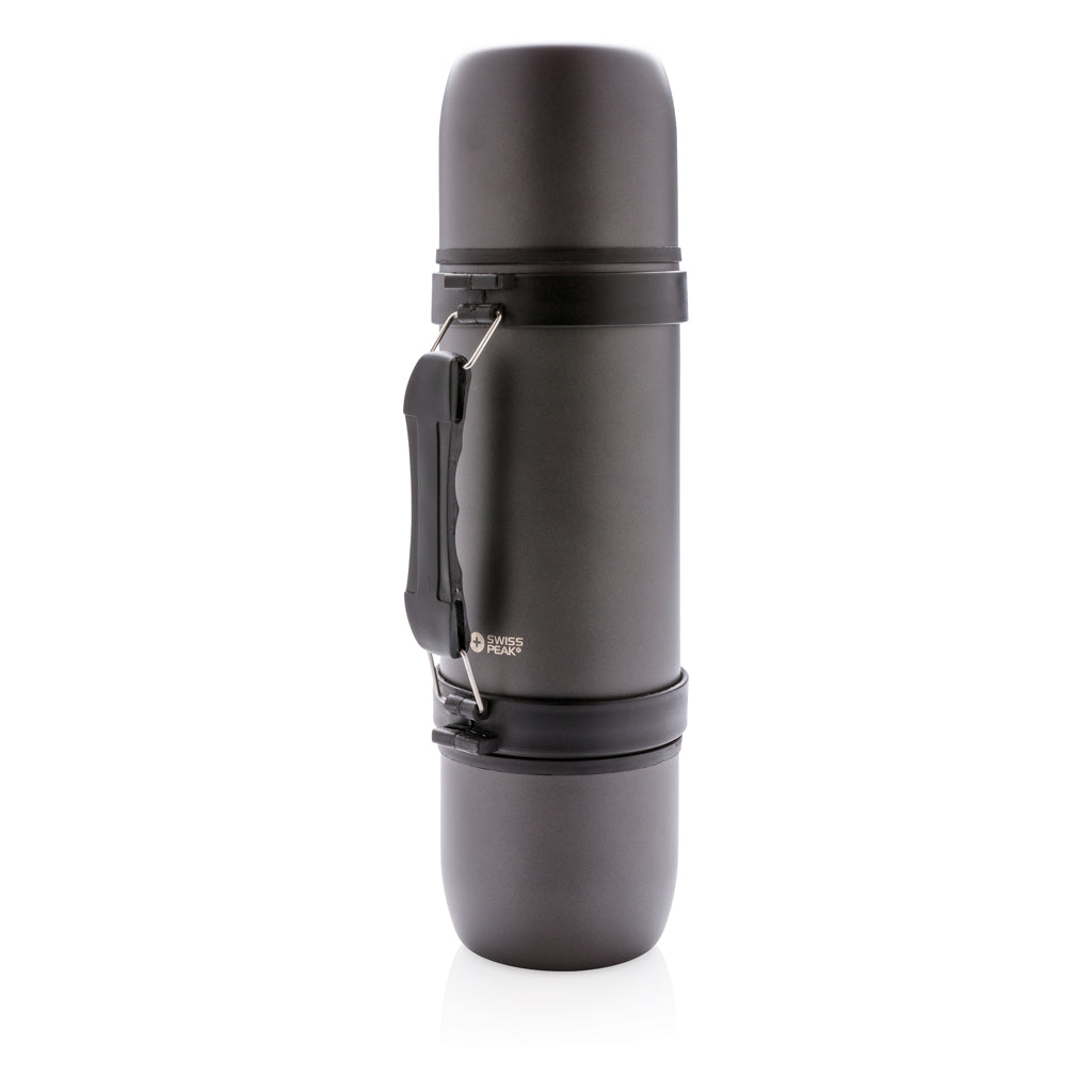Vacuum flask with 2 cups - Grey