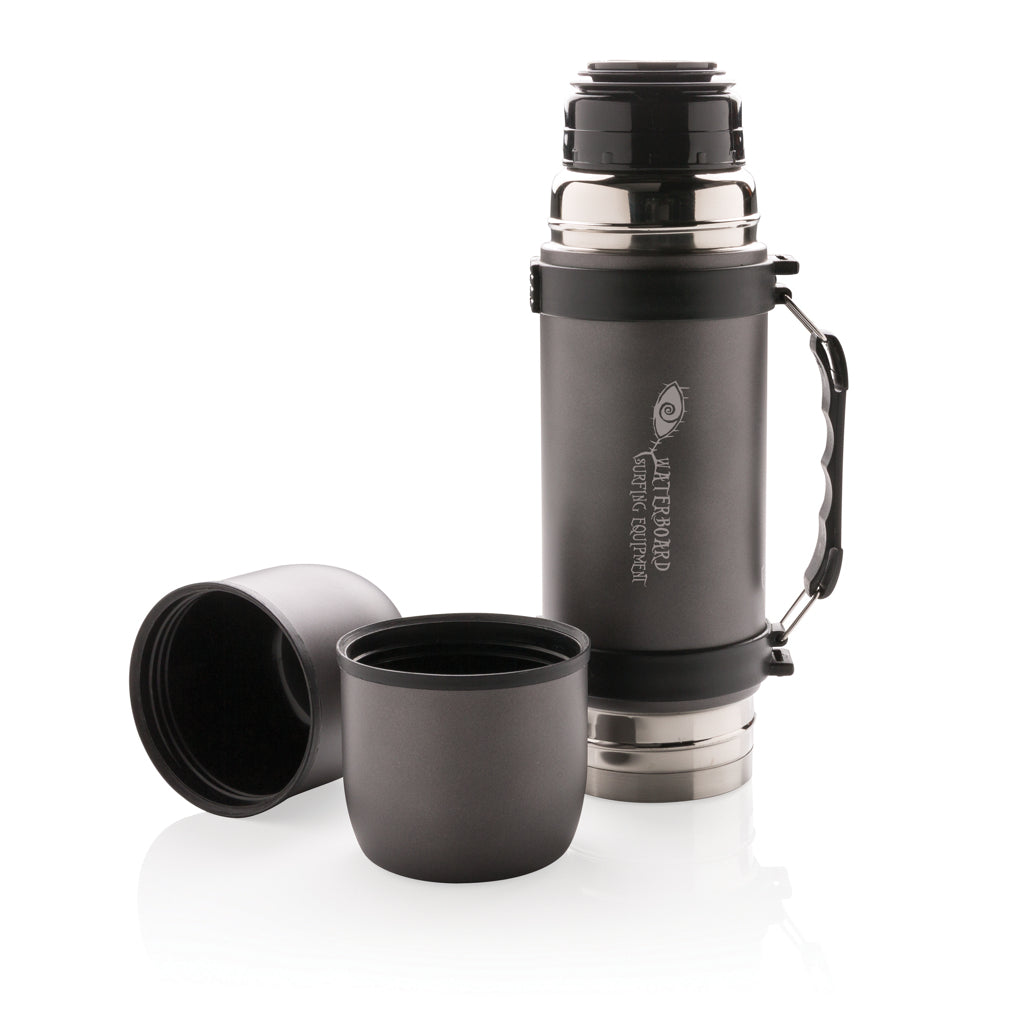 Vacuum flask with 2 cups - Grey