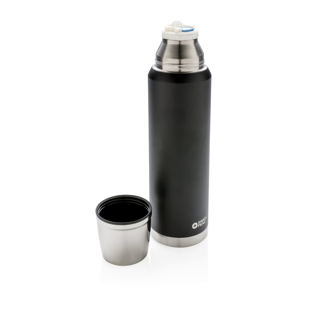 Swiss Peak Elite 1L copper vacuum flask - Black