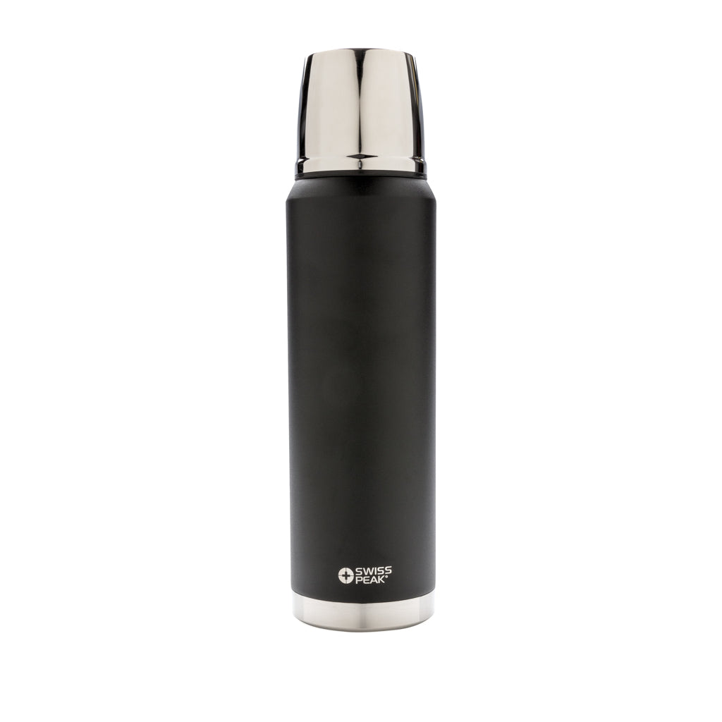 Swiss Peak Elite 1L copper vacuum flask - Black