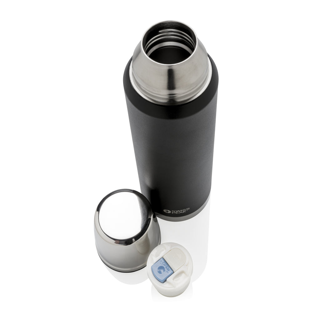 Swiss Peak Elite 1L copper vacuum flask - Black