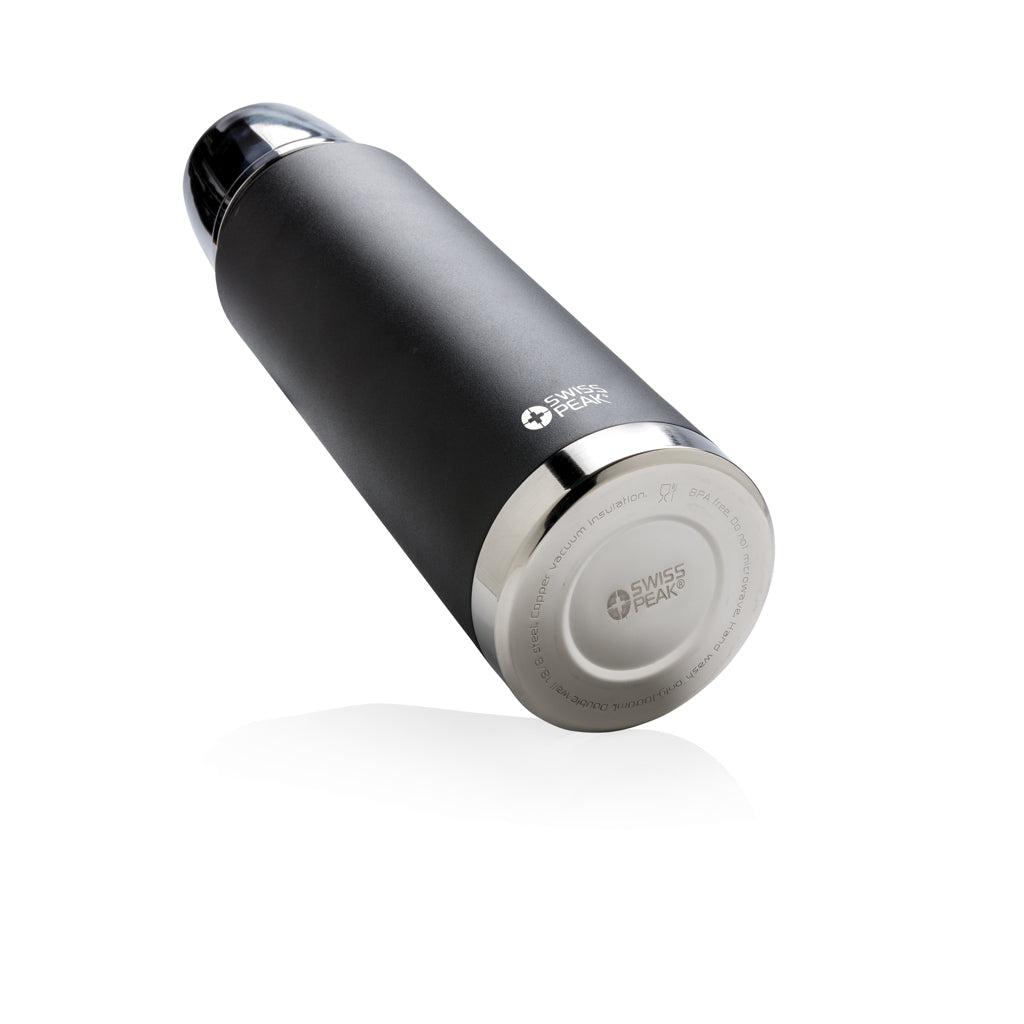 Swiss Peak Elite 1L copper vacuum flask - Black