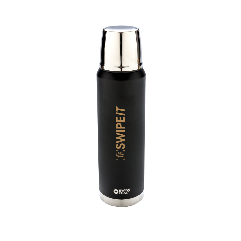 Swiss Peak Elite 1L copper vacuum flask - Black