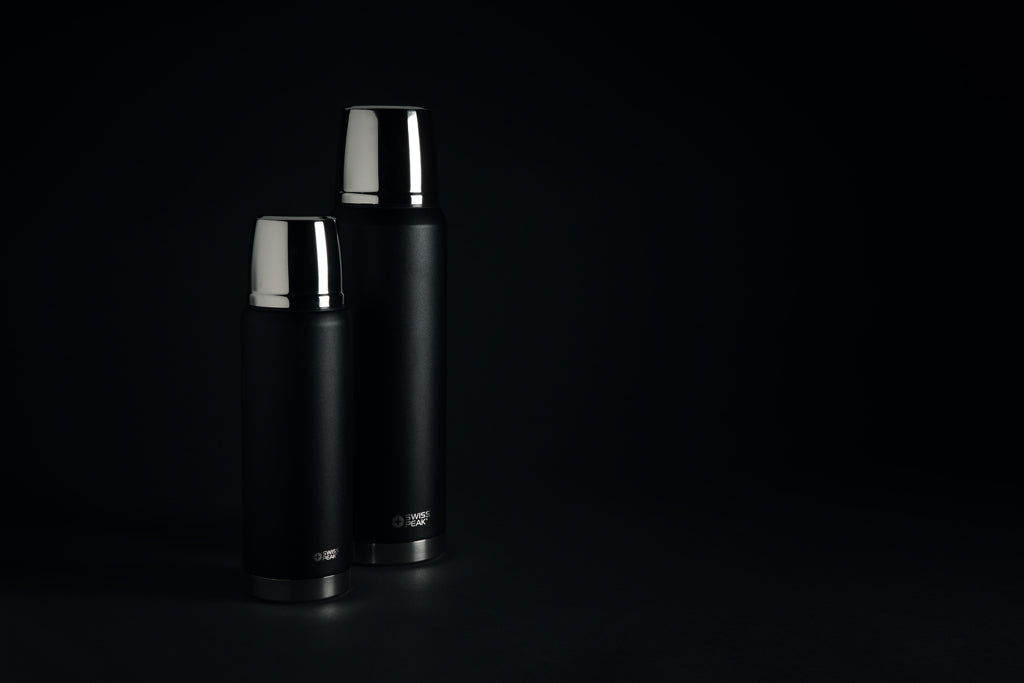 Swiss Peak Elite 1L copper vacuum flask - Black