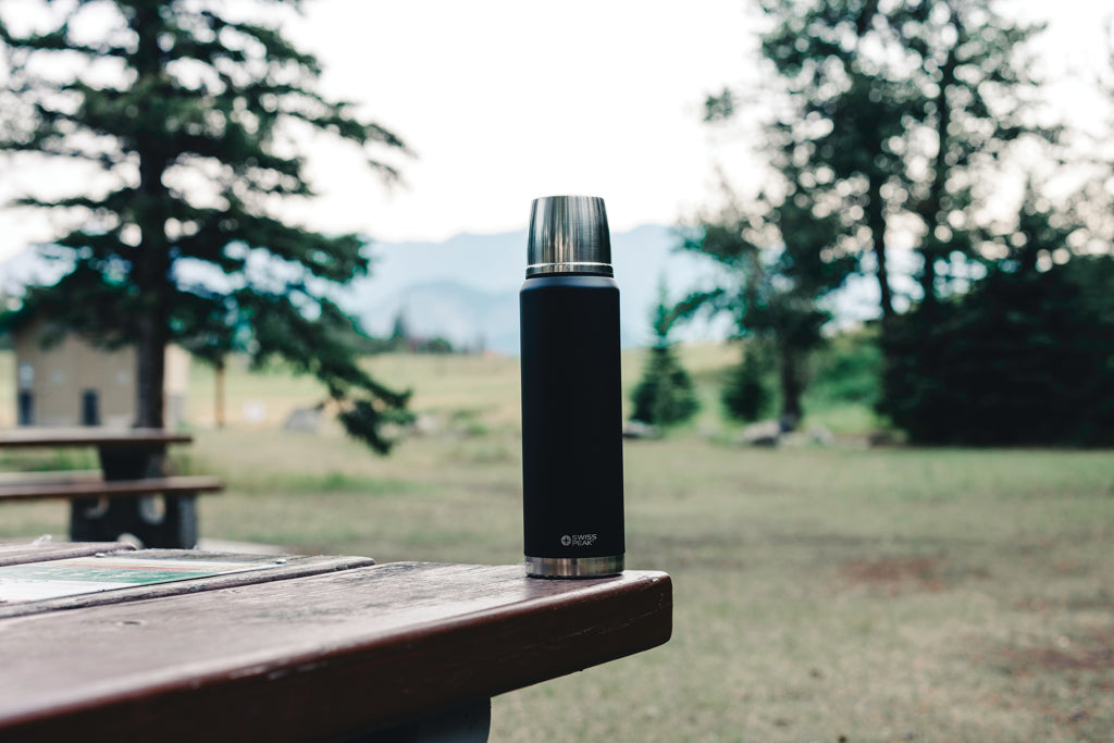 Swiss Peak Elite 1L copper vacuum flask - Black