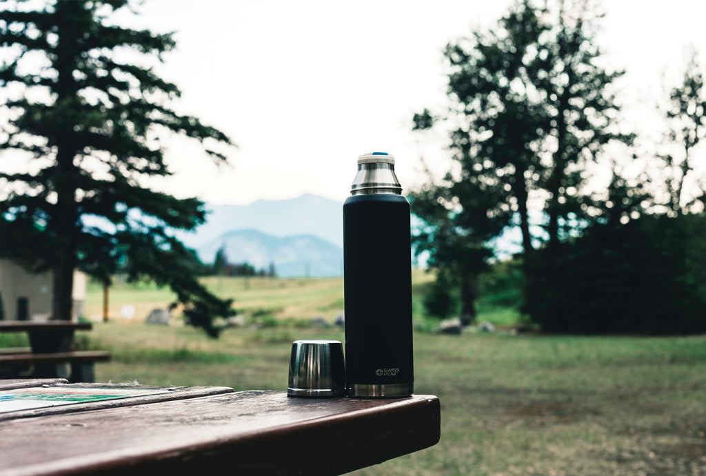 Swiss Peak Elite 1L copper vacuum flask - Black