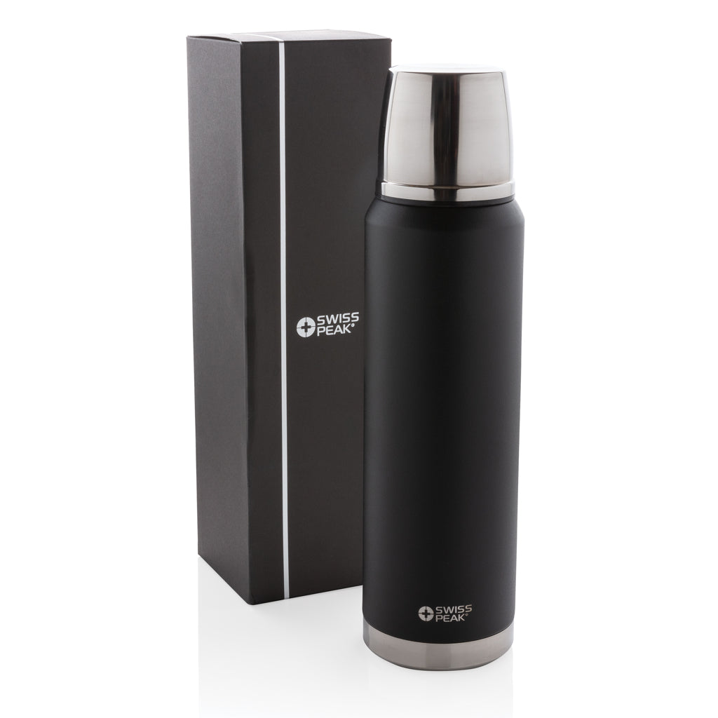 Swiss Peak Elite 1L copper vacuum flask - Black