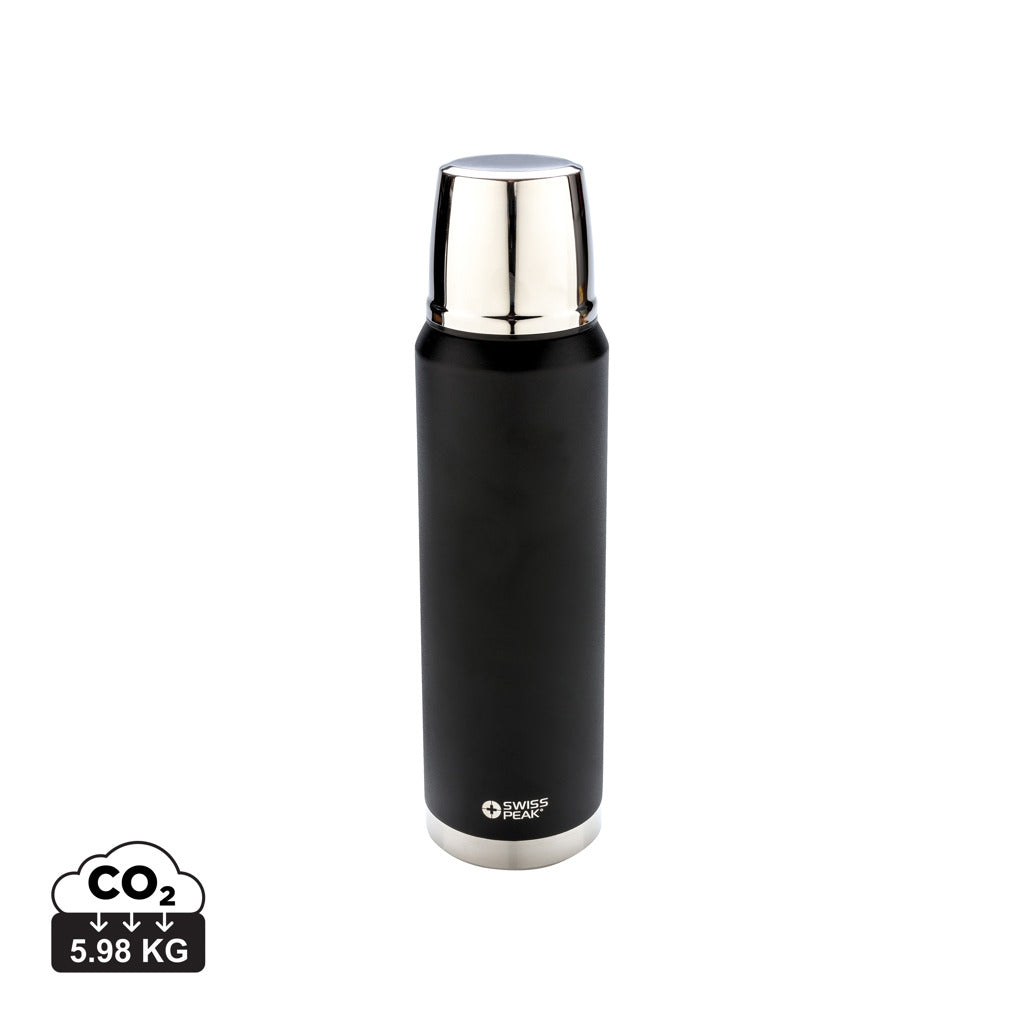 Swiss Peak Elite 1L copper vacuum flask - Black