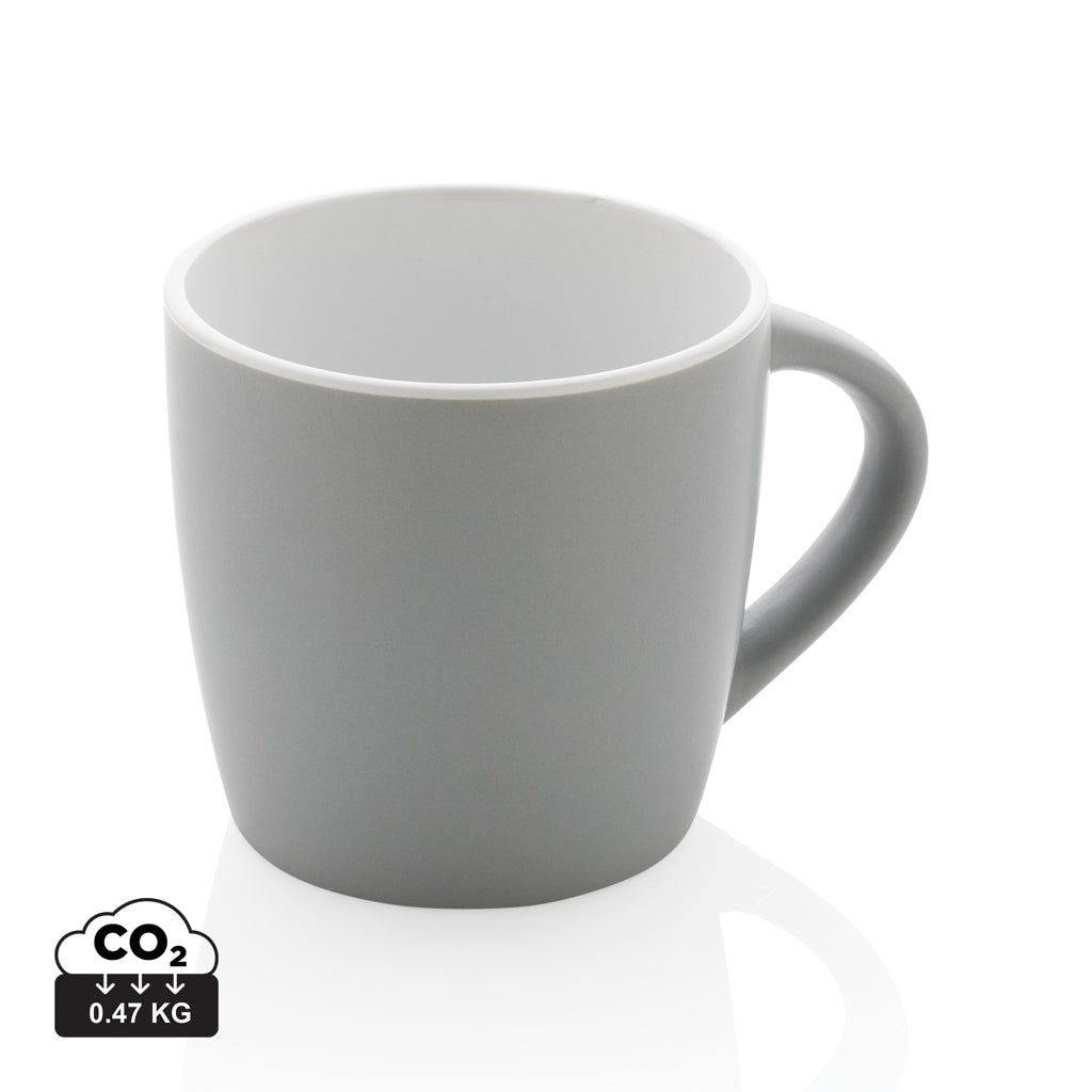 Ceramic mug with coloured inner 300ml - Grey