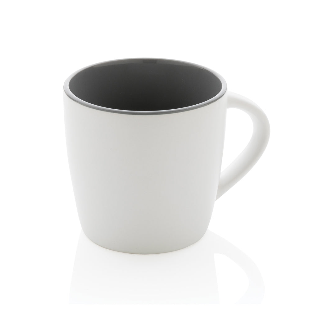 Ceramic mug with coloured inner 300ml - White
