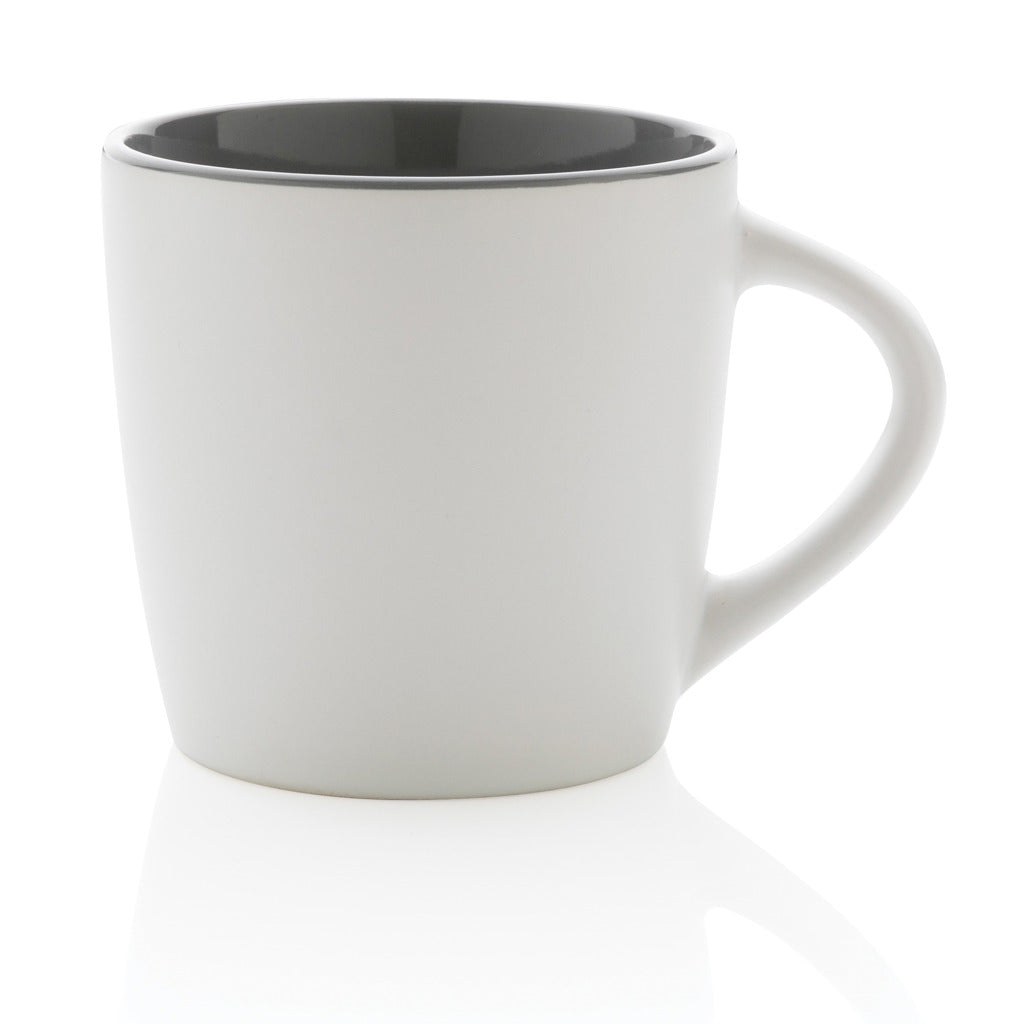 Ceramic mug with coloured inner 300ml - White