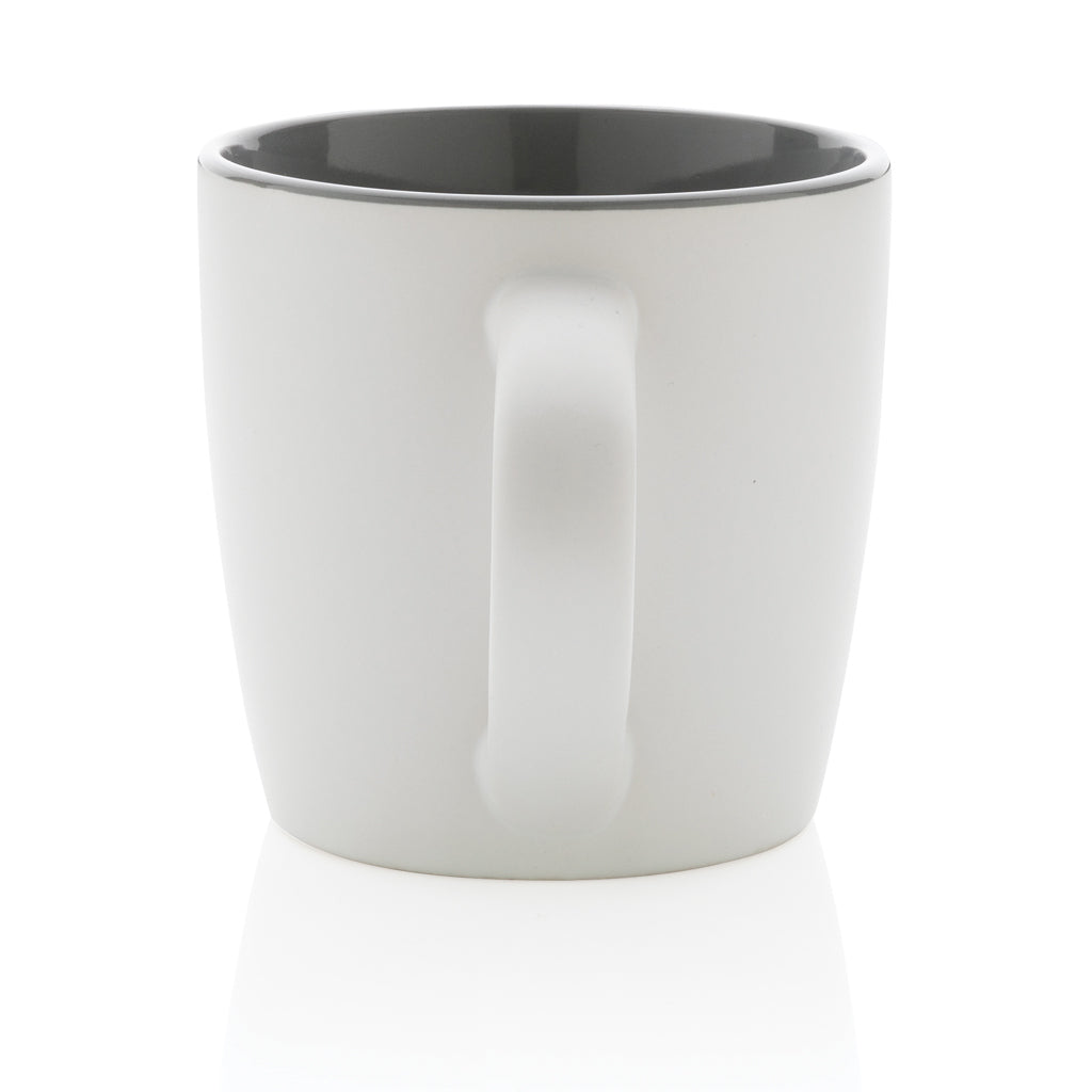 Ceramic mug with coloured inner 300ml - White
