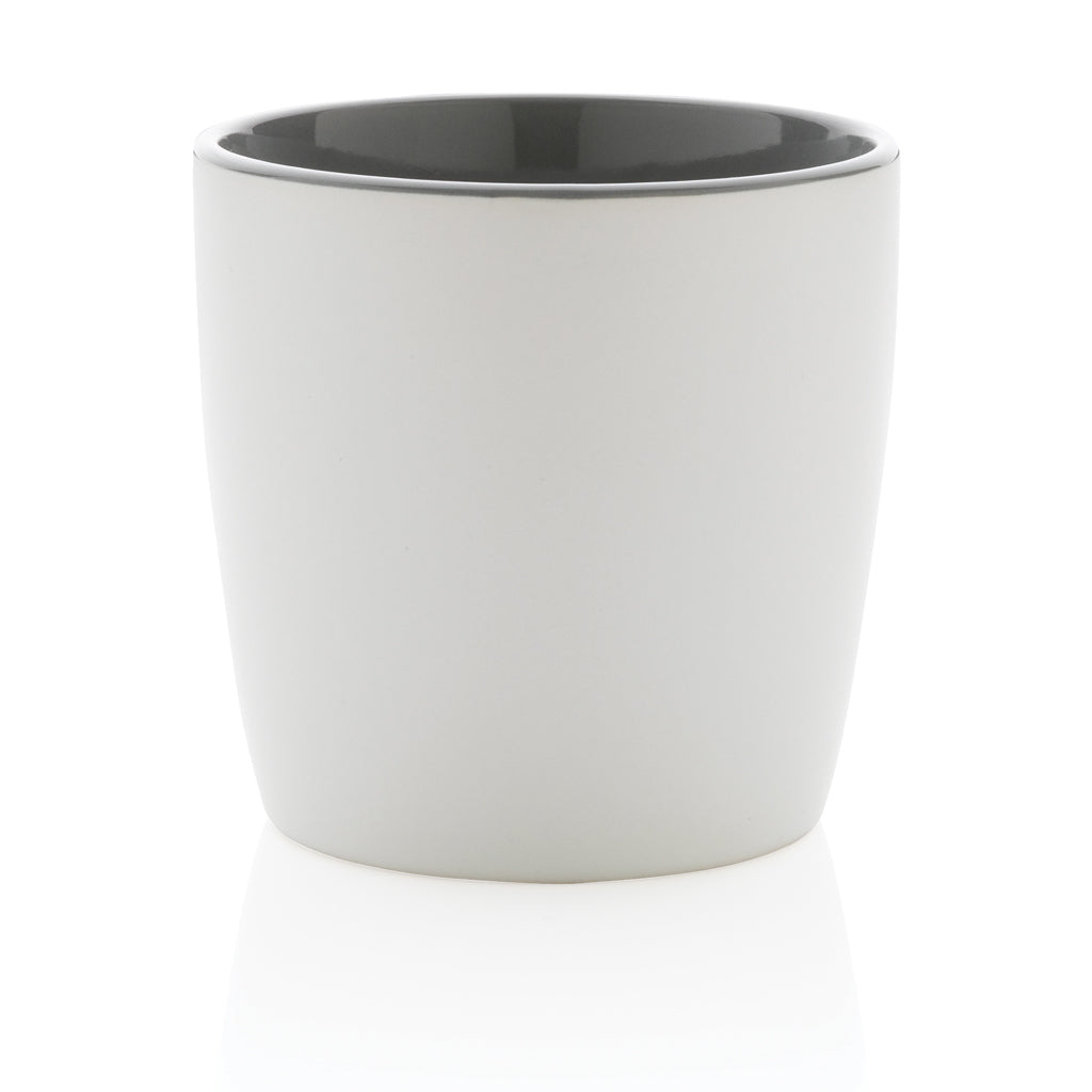 Ceramic mug with coloured inner 300ml - White