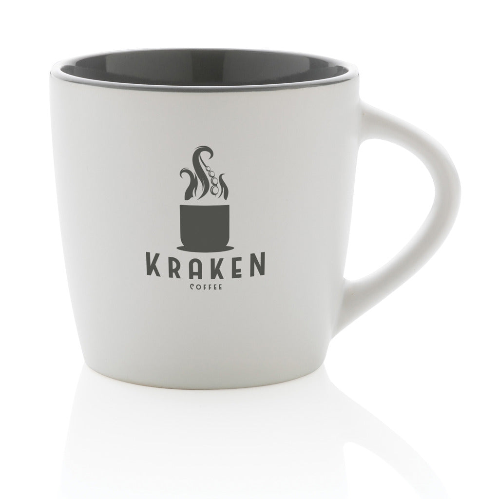 Ceramic mug with coloured inner 300ml - White