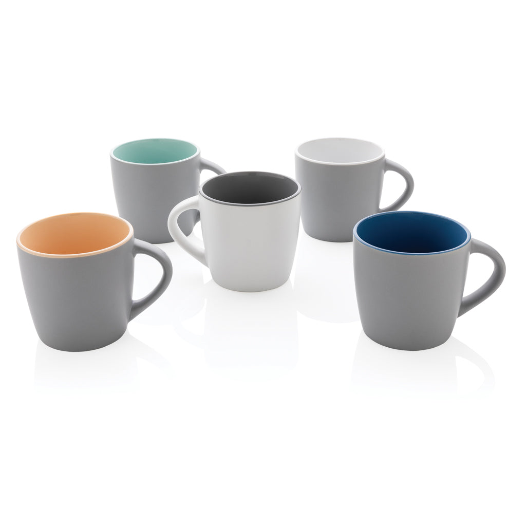 Ceramic mug with coloured inner 300ml - White
