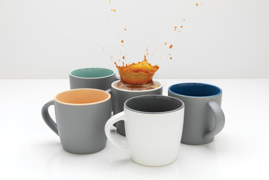 Ceramic mug with coloured inner 300ml - White
