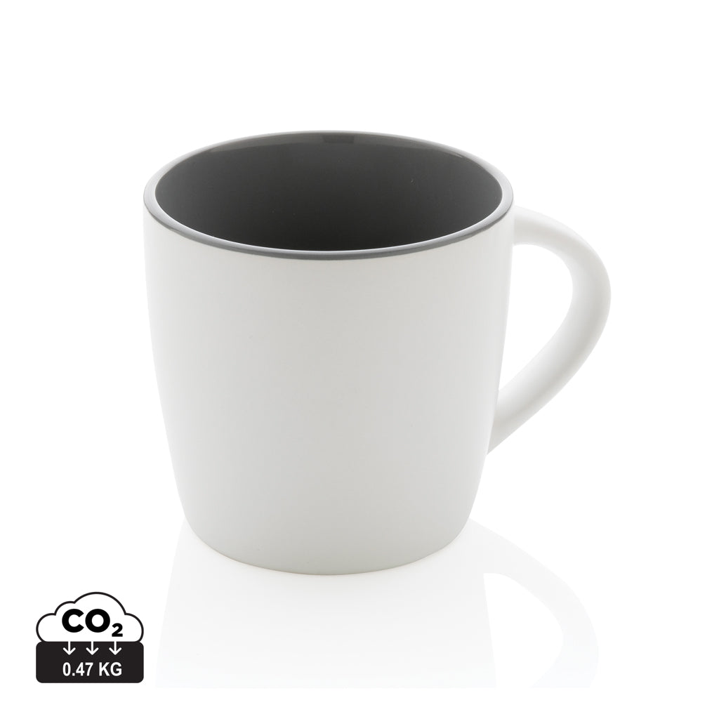 Ceramic mug with coloured inner 300ml - White