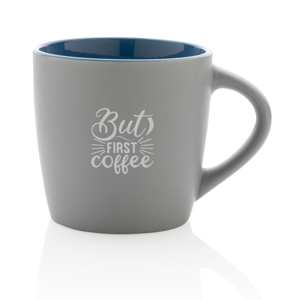 Ceramic mug with coloured inner 300ml - Blue