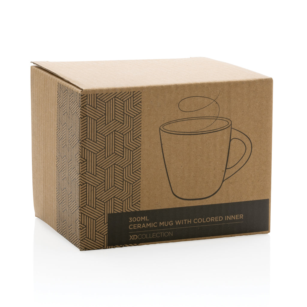 Ceramic mug with coloured inner 300ml - Blue