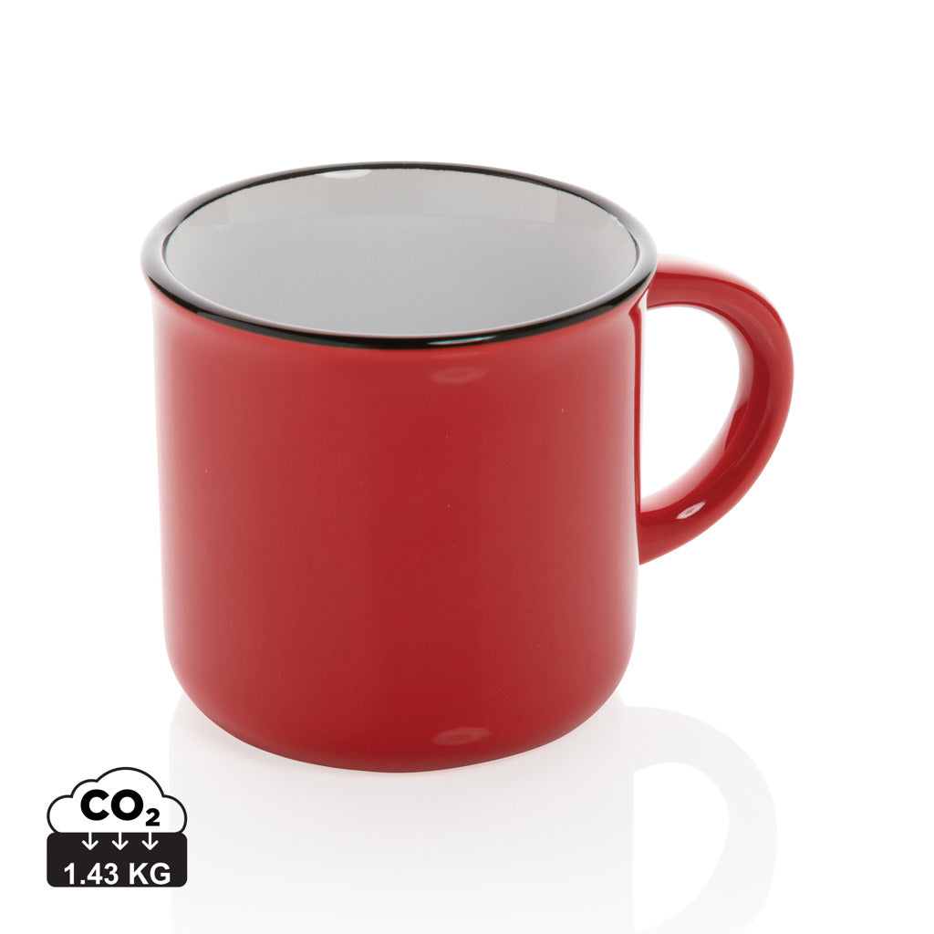 Vintage ceramic mug 280ml - Red