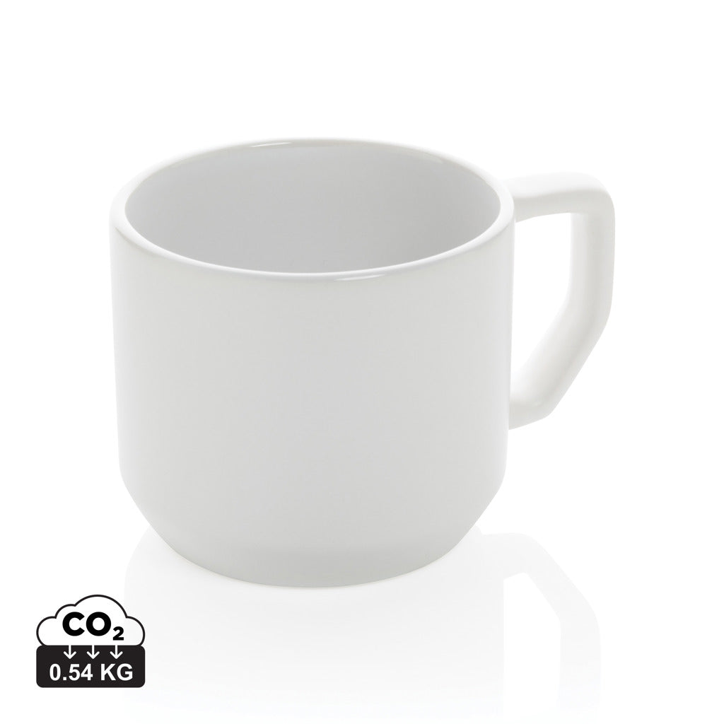 Ceramic modern mug 350ml - White