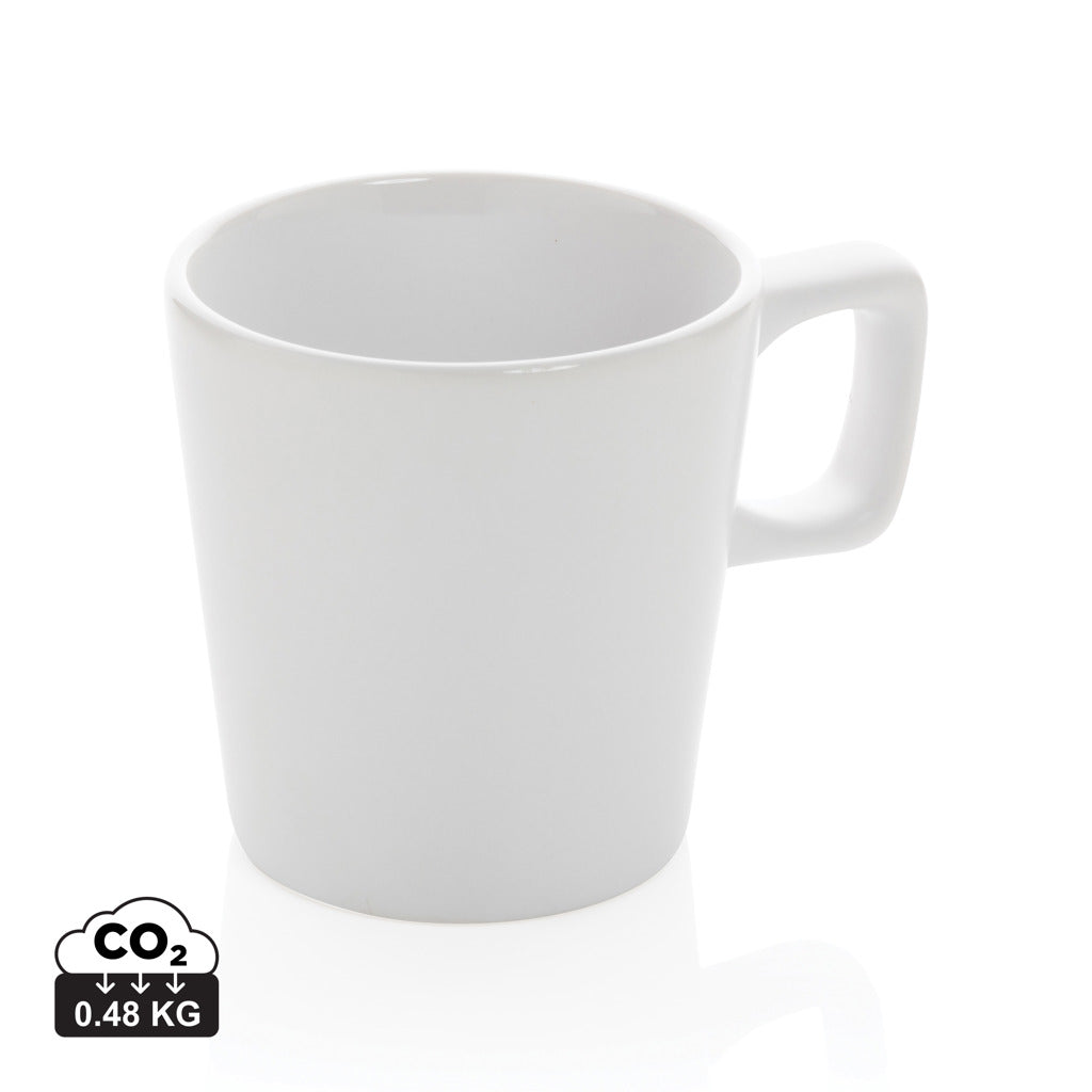 Ceramic modern coffee mug 300ml - White